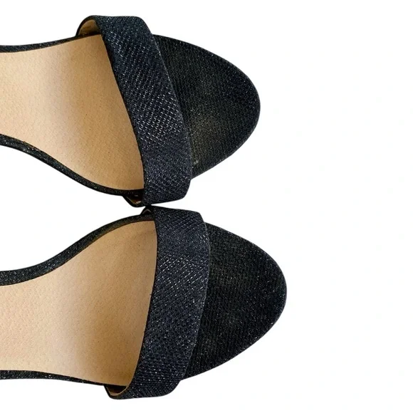 ZIGI SOHO High Heels Ankle Strap Open Toe Black Sparkle Women Size 8 - Picture 8 of 12